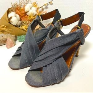 ‼️🎅SALE Authentic Lanvin Denim Sling-back Heels